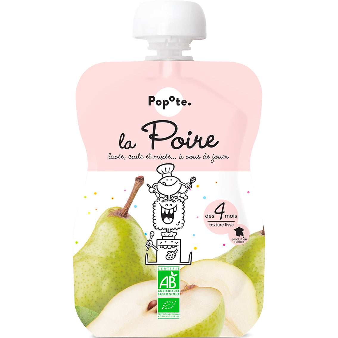 Popote -- Gourde compote poire bio - 120 g